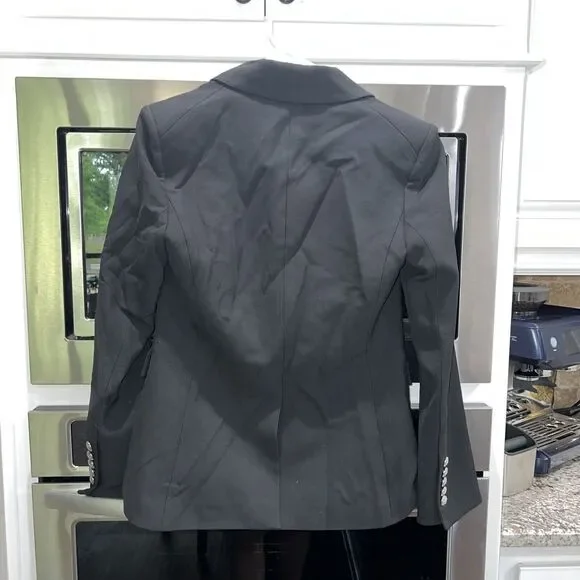 VERONICA BEARD Miller Dickey Jacket Blazer Black Sz 6 NWT Silver Buttons - Picture 5 of 5